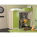 Кровать-чердак с рабочей зоной Квартет