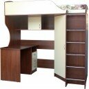 Кровать-чердак с рабочей зоной Квартет 2