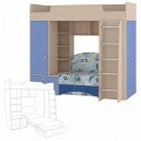 Кровать-чердак Тетрис 1 с диваном 366