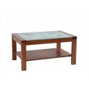 Стол журнальный массив со стеклом