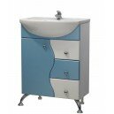 Тумба Флокс 60 В3 цвет бело-голубой