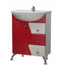 Тумба Флокс 60 В3 цвет бело-красный