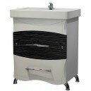 Тумба Inverno 70 SB2 цвет белый/черная текстура Glass