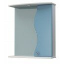Шкаф-зеркало Флокс 60С бело-голубой правый