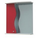 Шкаф-зеркало Флокс 60С бело-красный левый