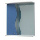 Шкаф-зеркало Флокс 60С бело-синий левый