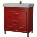 Тумба подвесная Quattro 80 DВ4 цвет красный глянец